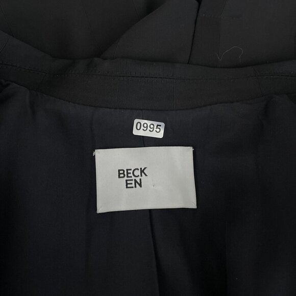 BECK EN Oversized Womens Blazer Jacket Single-Button Lined Long Sleeve Black 10 - Picture 6 of 13